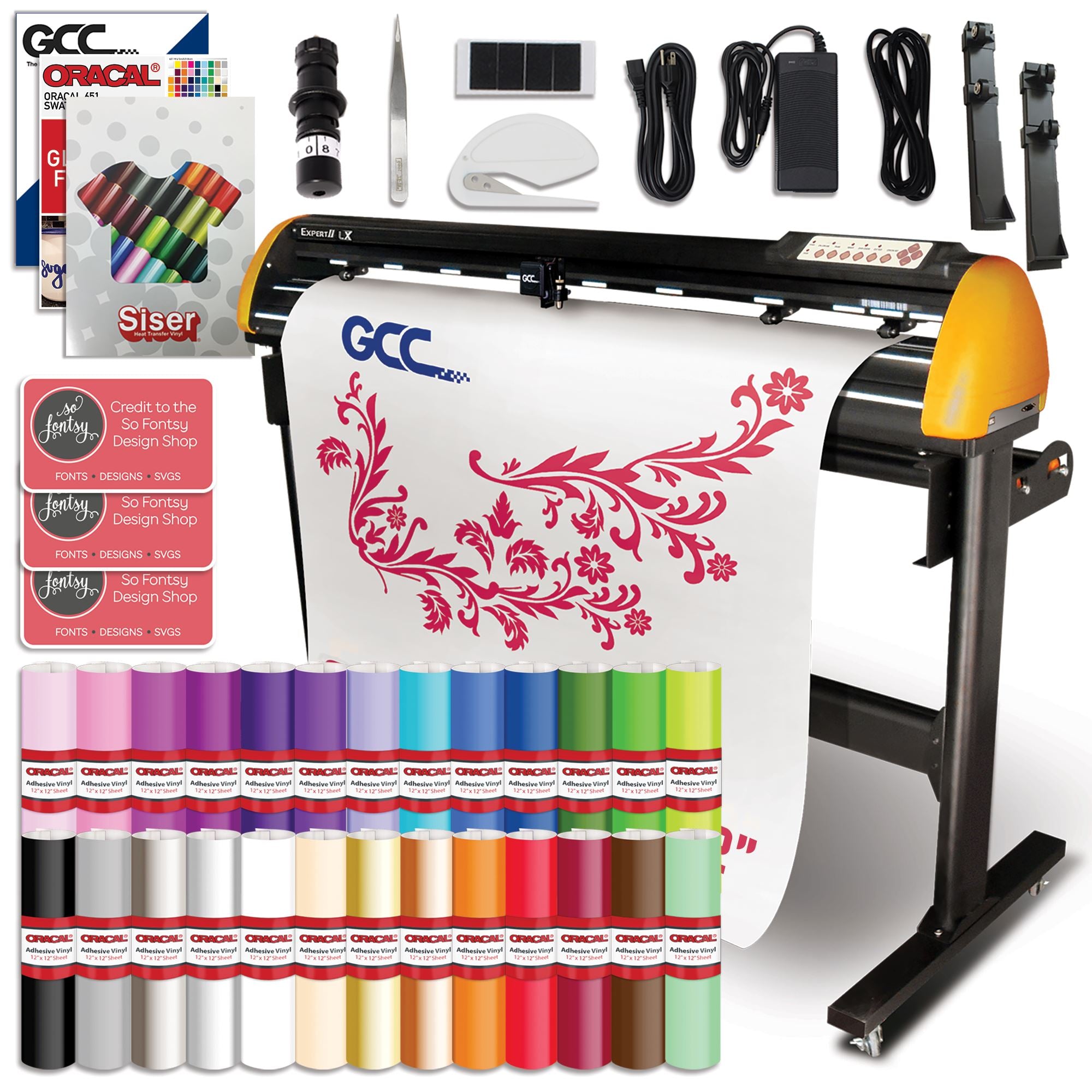 GCC Expert II 52" LX Vinyl Cutter w/ Aligning System for Contour Cutting Bundle GCC Vinyl Cutter GCC 