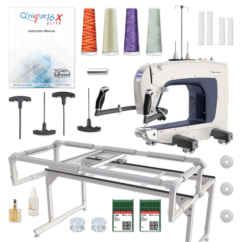 Grace 16X Longarm Bundle with Free Q-Zone Quilting Frame Swing Design 1