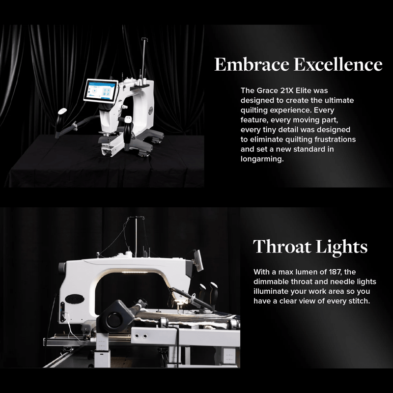 Grace 21X Elite Longarm Quilting Machine Swing Design 33