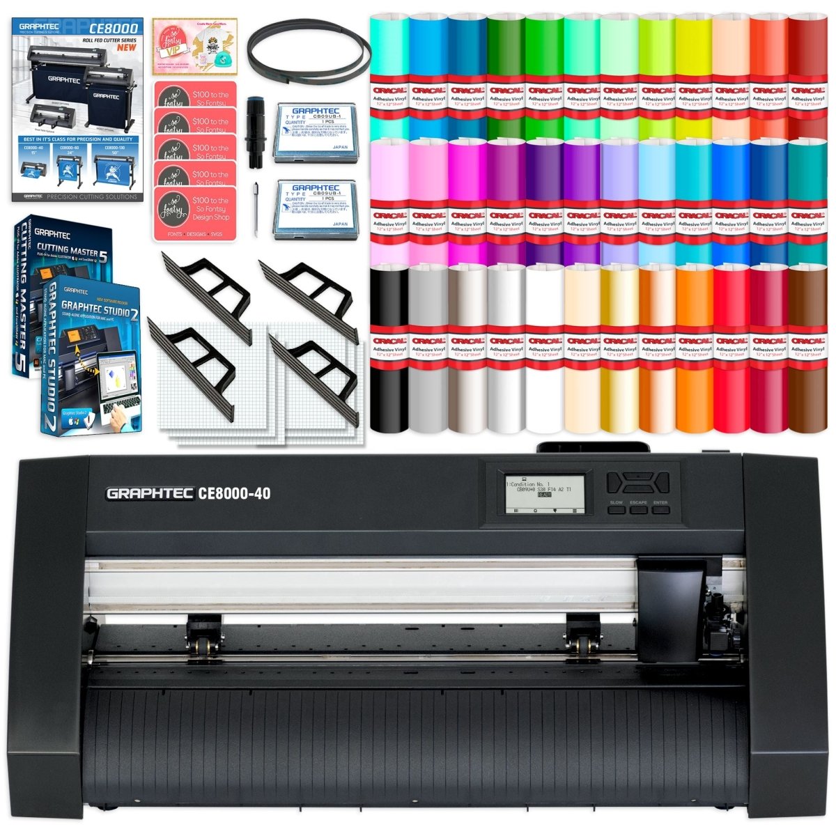Graphtec CE8000-40 15in Vinyl Cutter w/ Sheet Feeder &amp; Accessories BundleEthernet Only - Swing Design1