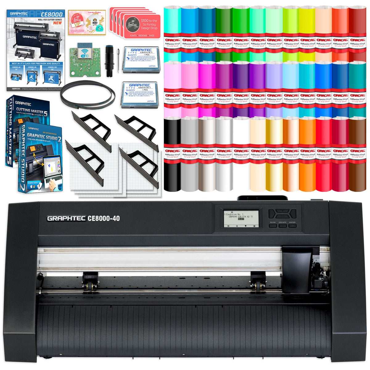 Graphtec CE8000-40 - 15in Vinyl Cutter w/ Sheet Feeder &amp; Accessories Bundle Graphtec Bundle Graphtec WIFI ONLY 