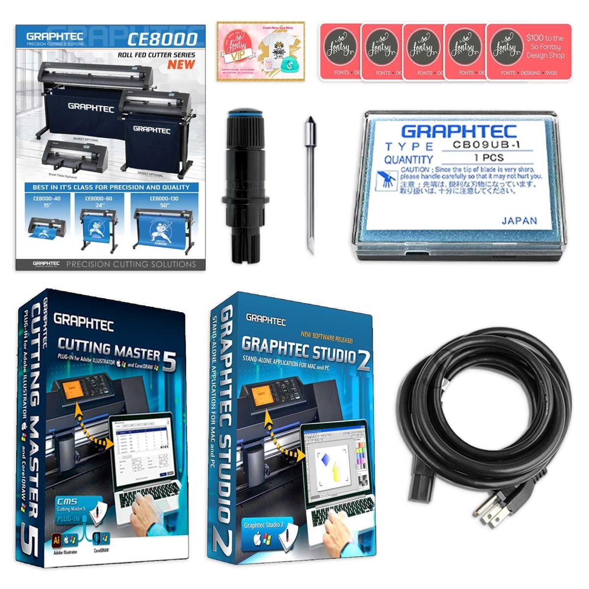 Graphtec CE8000-40 15in Vinyl Cutter w/ Software &amp; 2 Year WarrantyEthernet Only - Swing Design2