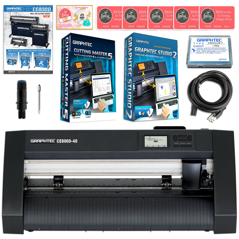 Graphtec CE8000-40 15in Vinyl Cutter w/ Software & 2 Year Warranty Graphtec Bundle Graphtec Ethernet Only 