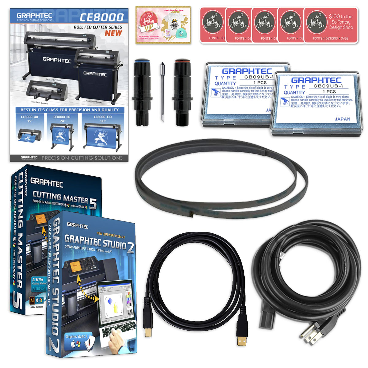 Graphtec CE8000-60 24in Vinyl Cutter w/ Stand, Software &amp; 2 Year Warranty Graphtec Bundle Graphtec 