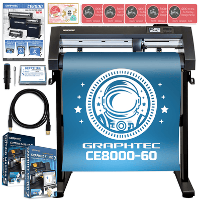 Graphtec CE8000-60 24in Vinyl Cutter w/ Stand, Software &amp; 2 Year Warranty Ethernet Only Swing Design 1