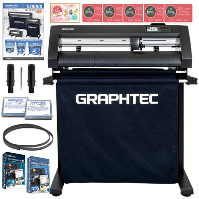 Graphtec CE8000-60 24in Vinyl Cutter with Catch Basket &amp; Deluxe Accessories Graphtec Bundle Graphtec Ethernet Only 