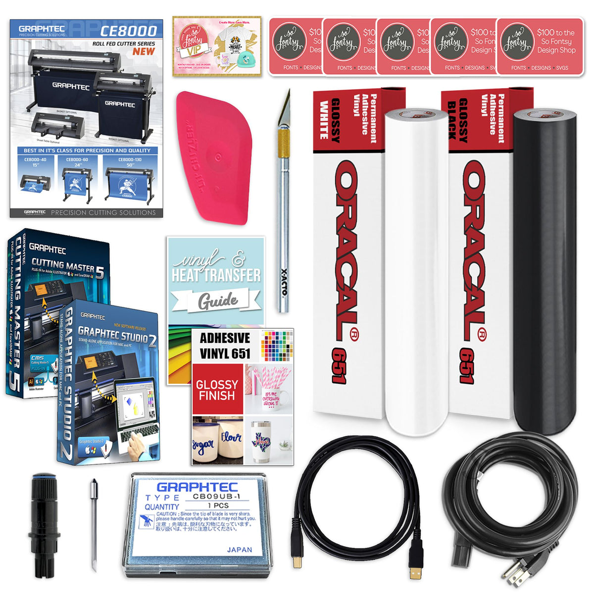 Graphtec CE8000-60 24in Vinyl Cutter with Professional Bundle &amp; Software Graphtec Bundle Graphtec 