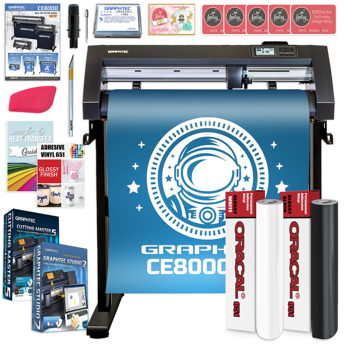Graphtec CE8000-60 24in Vinyl Cutter with Professional Bundle &amp; Software Graphtec Bundle Graphtec Ethernet Only 