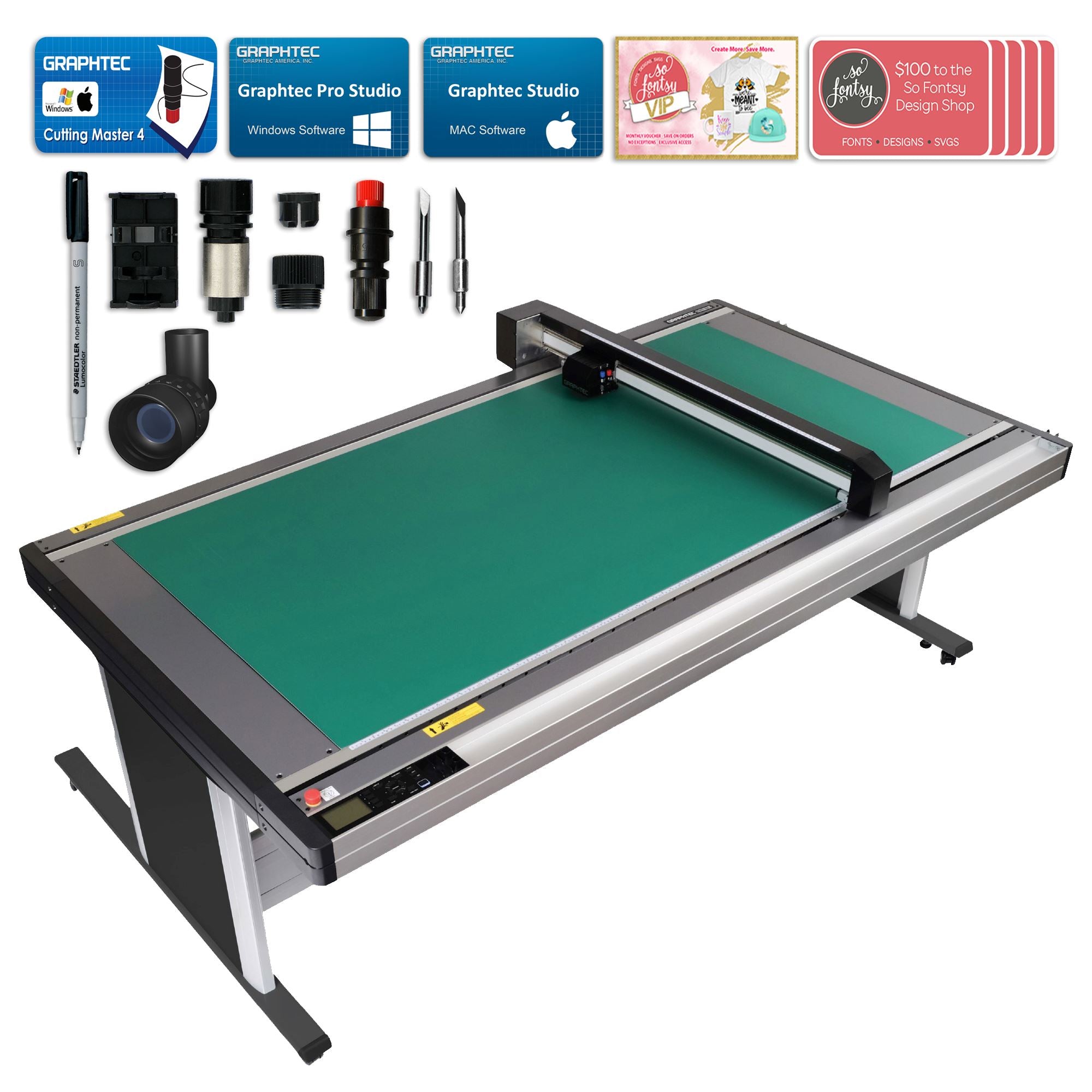 Graphtec FCX2000-180 Flatbed Cutter - 70" x 36” with Bonus Software Graphtec Bundle Graphtec 