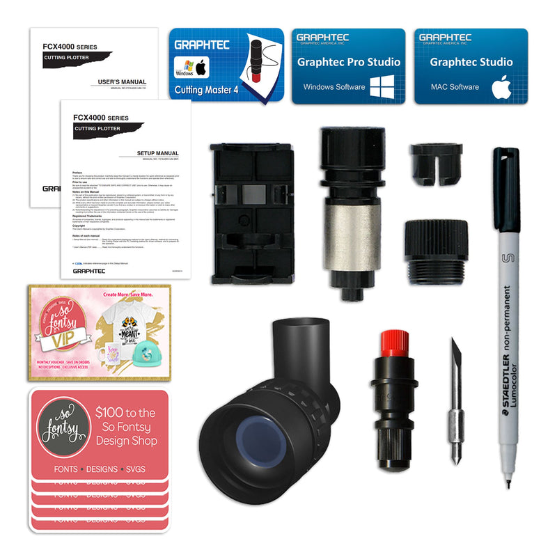 Graphtec FCX4000-50 ES Flatbed Cutter - 25.98" x 19.21" with Bonus Software Graphtec Bundle Graphtec 