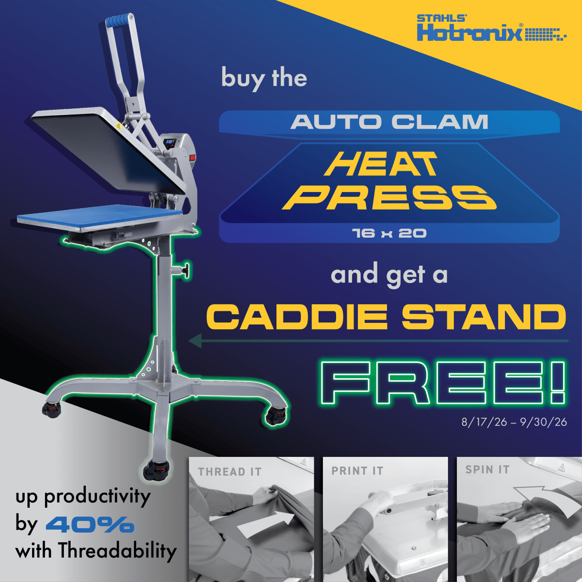 Hotronix Auto Clam Heat Press - 16″ x 20″ Swing Design 2