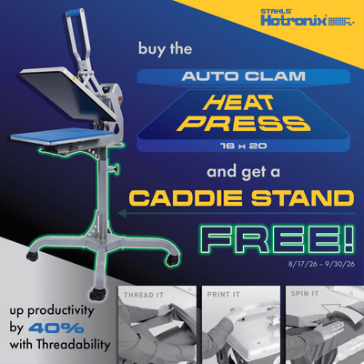 Hotronix Automatic Clam Heat Press - 16″ x 20″ with $100 in DTF Custom Transfers Swing Design 2