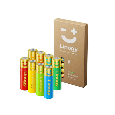 Linogy AA 1.5V Li-ion Rechargeable Batteries - 8 Pack - Swing Design1