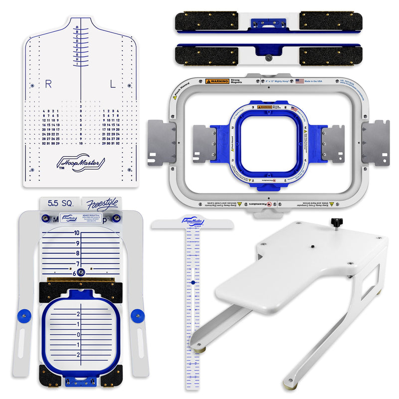 Mighty Hoop 5.5in & 8x13in Kit for BAi Embroidery Machines - 7pc Sewing Accessories Hoop Master 