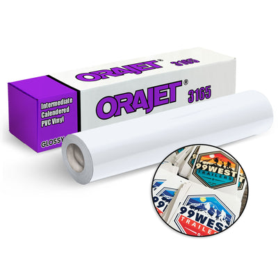 Orajet 3165 Printable Glossy Adhesive Vinyl - 20&quot; x 30 FT Vinyl Oracal 