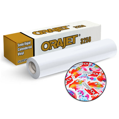 Orajet 3258 Semi Rigid 6 mil Printable Glossy Adhesive Vinyl - 54&quot; x 100 FT Vinyl Oracal 