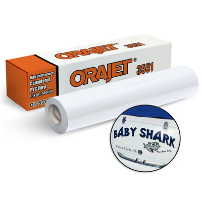 Orajet 3551 Glossy Printable Adhesive Vinyl - 54&quot; x 150 FT Vinyl Oracal 