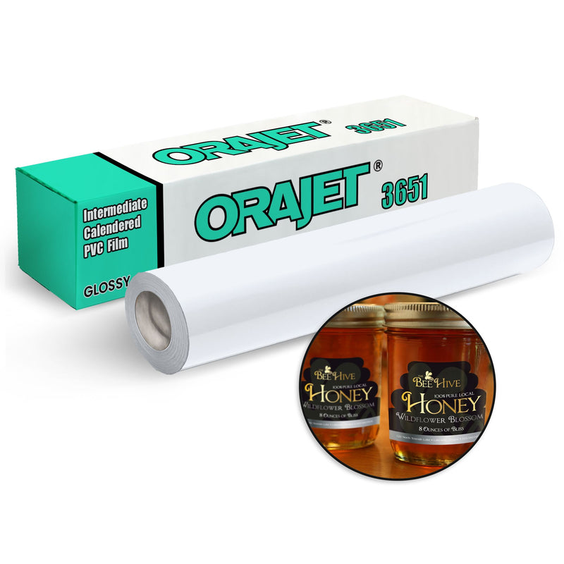 Orajet 3651 Printable Glossy Adhesive Vinyl - 20" x 30 FT Vinyl Oracal 