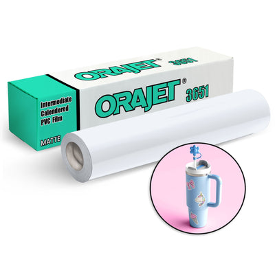 Orajet 3651 Printable Matte Adhesive Vinyl - 20&quot; x 30 FT Vinyl Oracal 