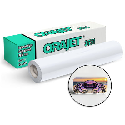 Orajet 3651 Printable Semi-Gloss Adhesive Vinyl - 30&quot; x 150 FT Vinyl Oracal 