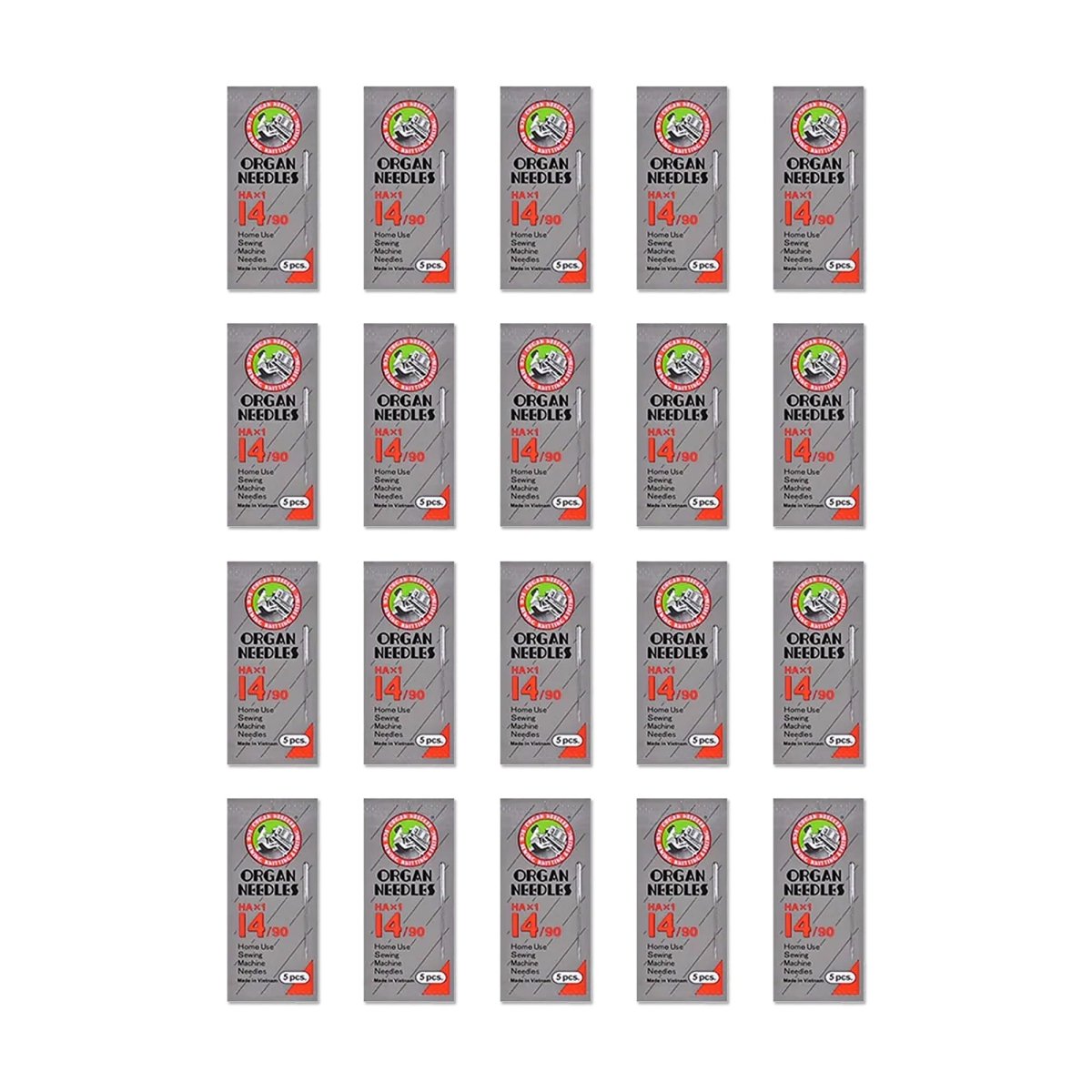 ORGAN HA 90/14 Universal Flat Embroidery Needles - 100 Needles