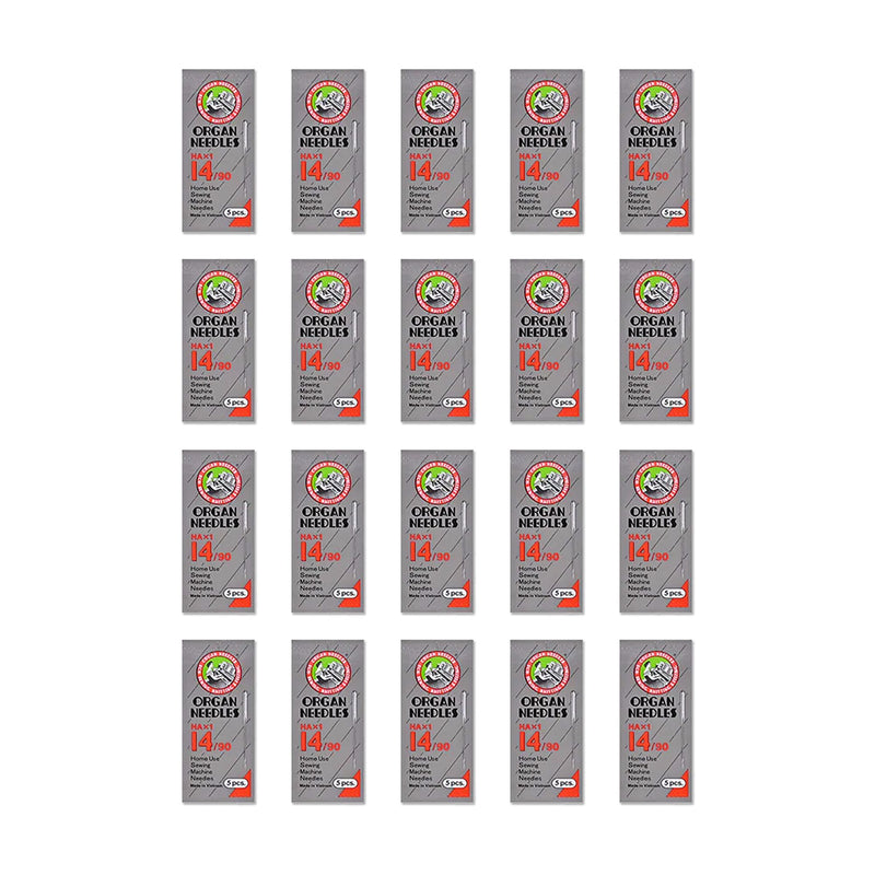 ORGAN HA 90/14 Universal Flat Embroidery Needles - 100 Needles Sewing Accessories Brother 