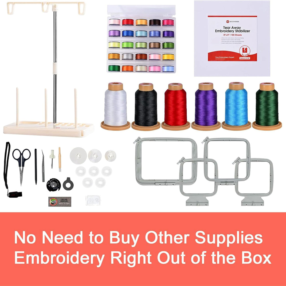 Poolin EOC05 4in x 9.2in Computerized Embroidery Machine Base Bundle Brother Sewing Bundle Poolin 