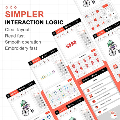 Poolin EOC05 4in x 9.2in Computerized Embroidery Machine For Beginners Brother Sewing Bundle Poolin 