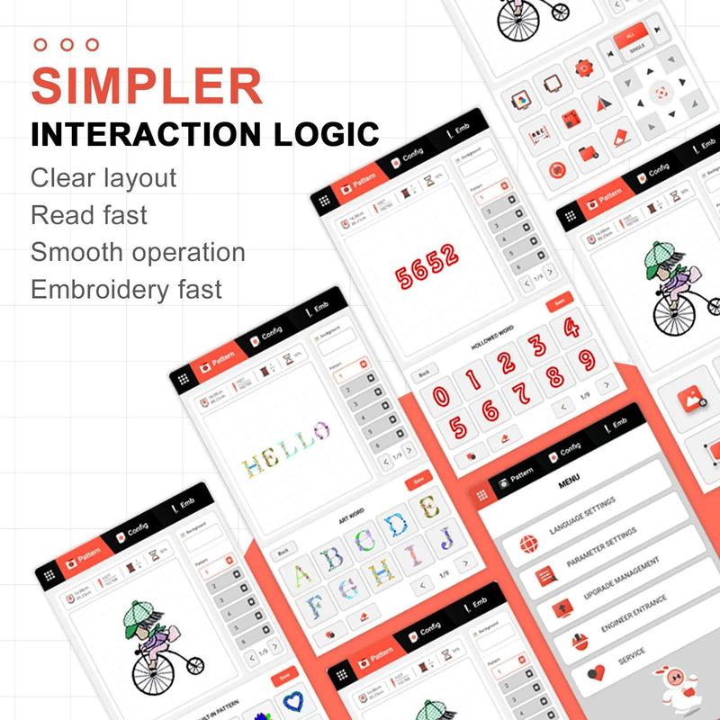 Poolin EOC05 4in x 9.2in Computerized Embroidery Machine For Beginners Brother Sewing Bundle Poolin 