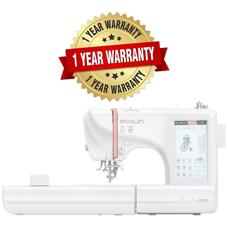 Poolin EOC05 4in x 9.2in Computerized Embroidery Machine For Beginners Brother Sewing Bundle Poolin 