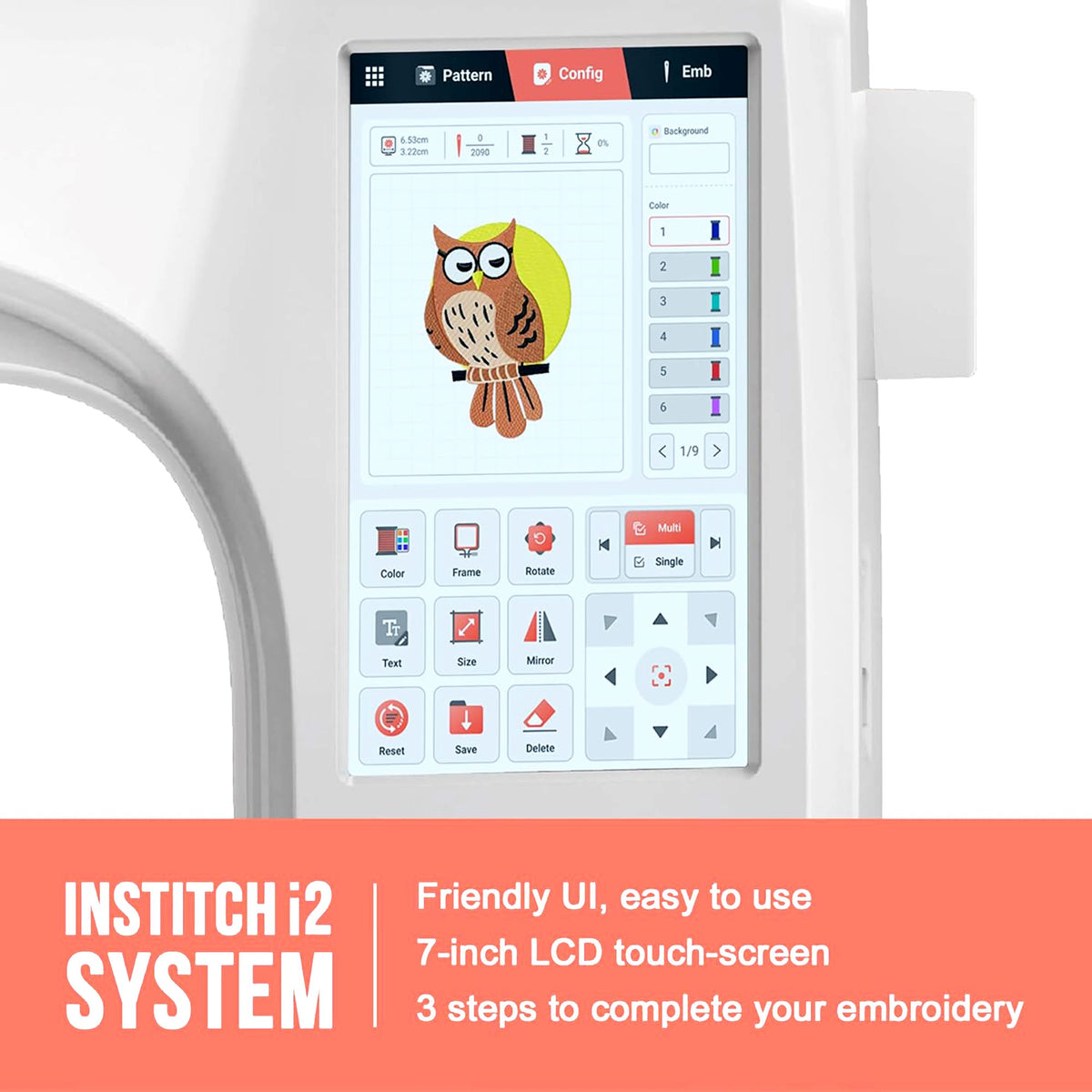 Poolin EOC05 4in x 9.2in Computerized Embroidery Machine For Beginners Brother Sewing Bundle Poolin 