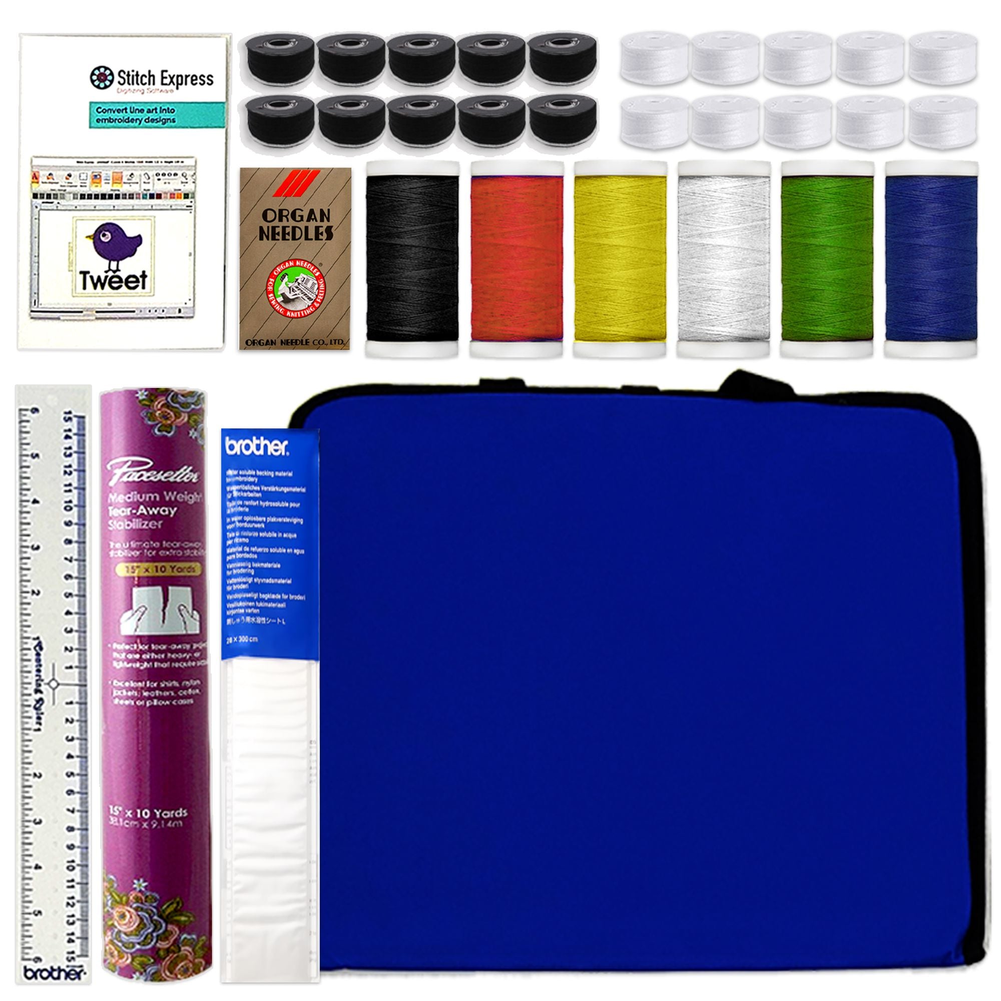 POOLIN EOC05 4in x 9.2in Embroidery Machine with Thread & Digitizing Bundle Brother Sewing Bundle Poolin 