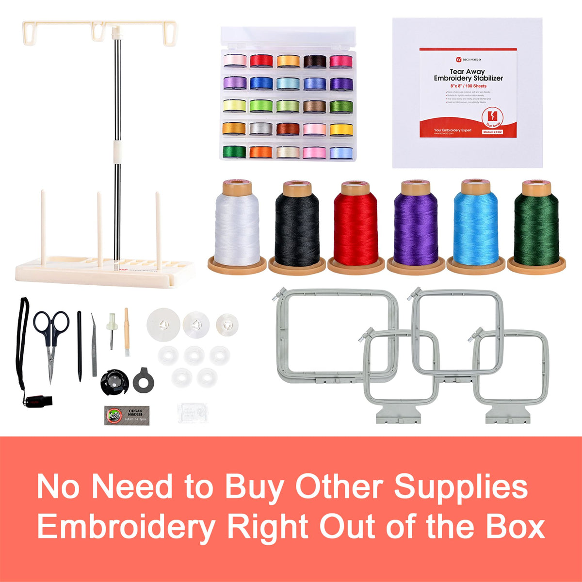 Poolin EOC06 7.9in x 11in Computerized Embroidery Machine For Home Business Brother Sewing Bundle Poolin 