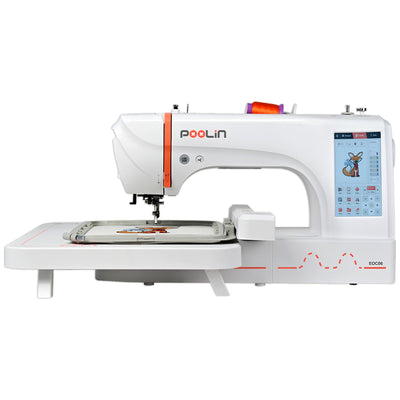 Poolin EOC06 7.9in x 11in Computerized Embroidery Machine For Home Business Brother Sewing Bundle Poolin 