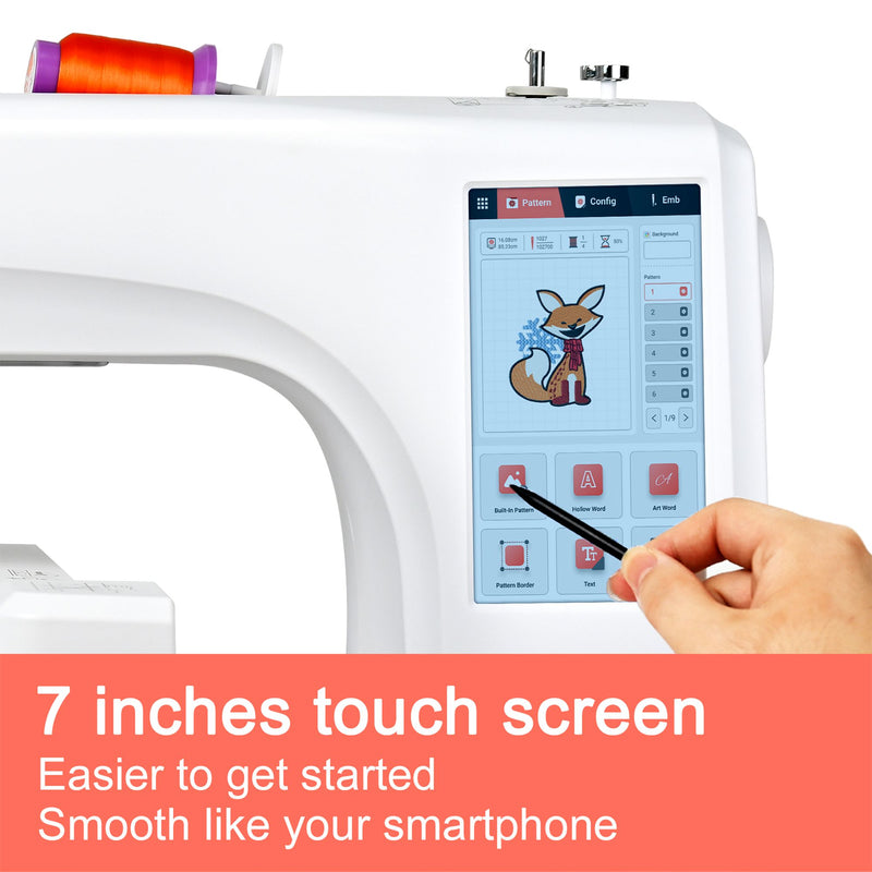 Poolin EOC06 7.9in x 11in Computerized Embroidery Machine For Home Business Brother Sewing Bundle Poolin 