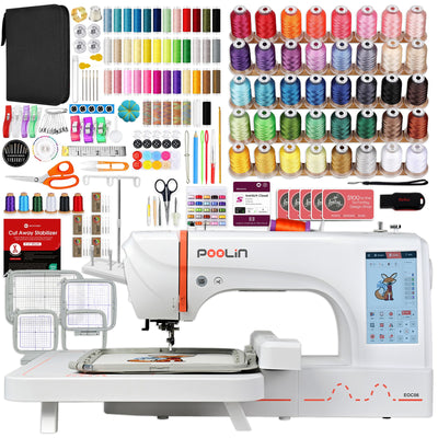 POOLIN EOC06 7.9in x 11in Embroidery Machine with Embroidery Accessory Kit Poolin Embroidery Machines Poolin 
