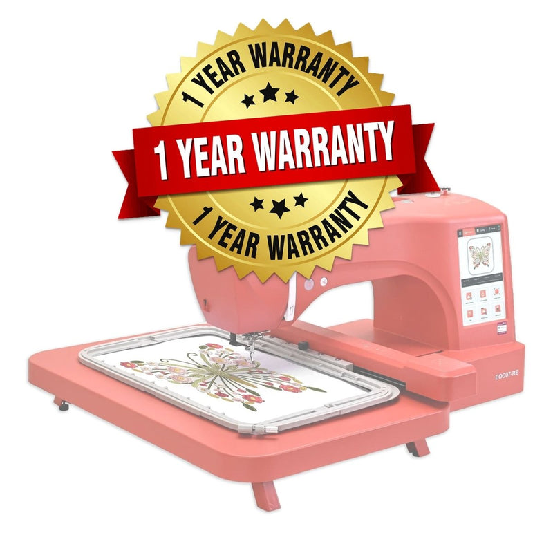 POOLIN EOC07 7.9in x 15in Embroidery Machine with Embroidery Accessory Kit - Red - Swing Design18