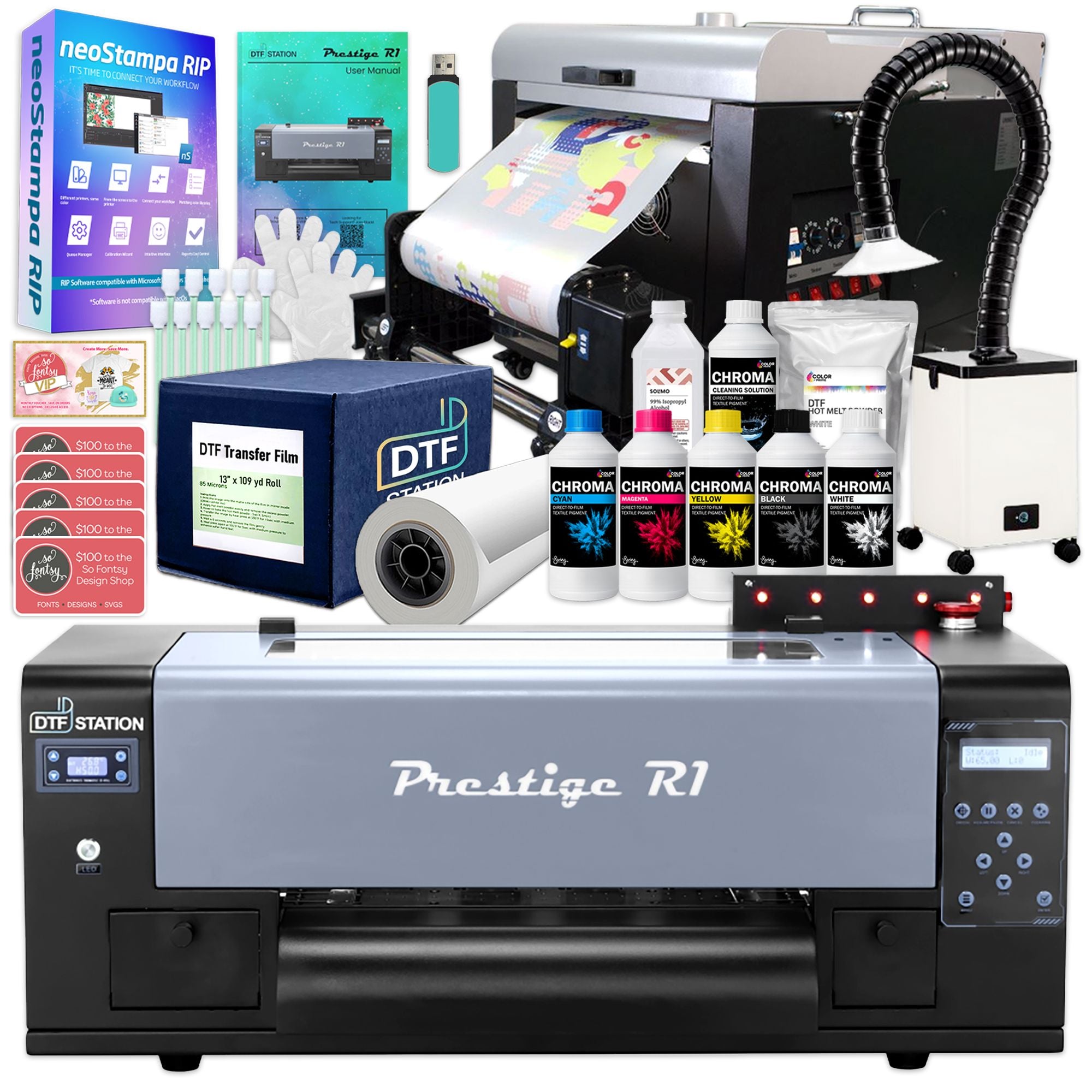 Prestige R1 DTF Roll Printer with 14" Inline Shaker & Oven Bundle DTF Bundles Prestige 
