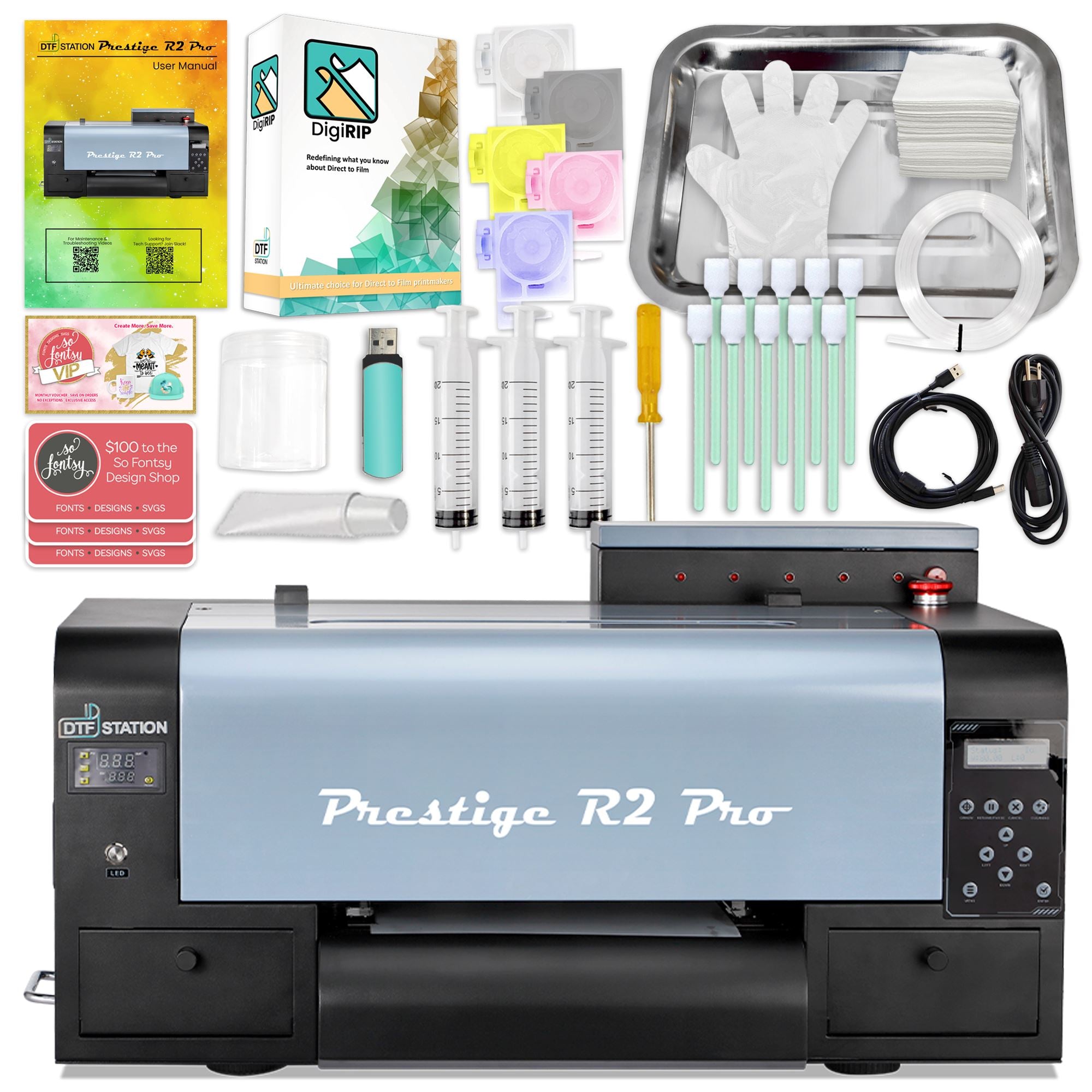 Prestige R2 Pro Direct To Film (DTF) Roll Printer Base Bundle - 13" DTF Bundles Prestige 