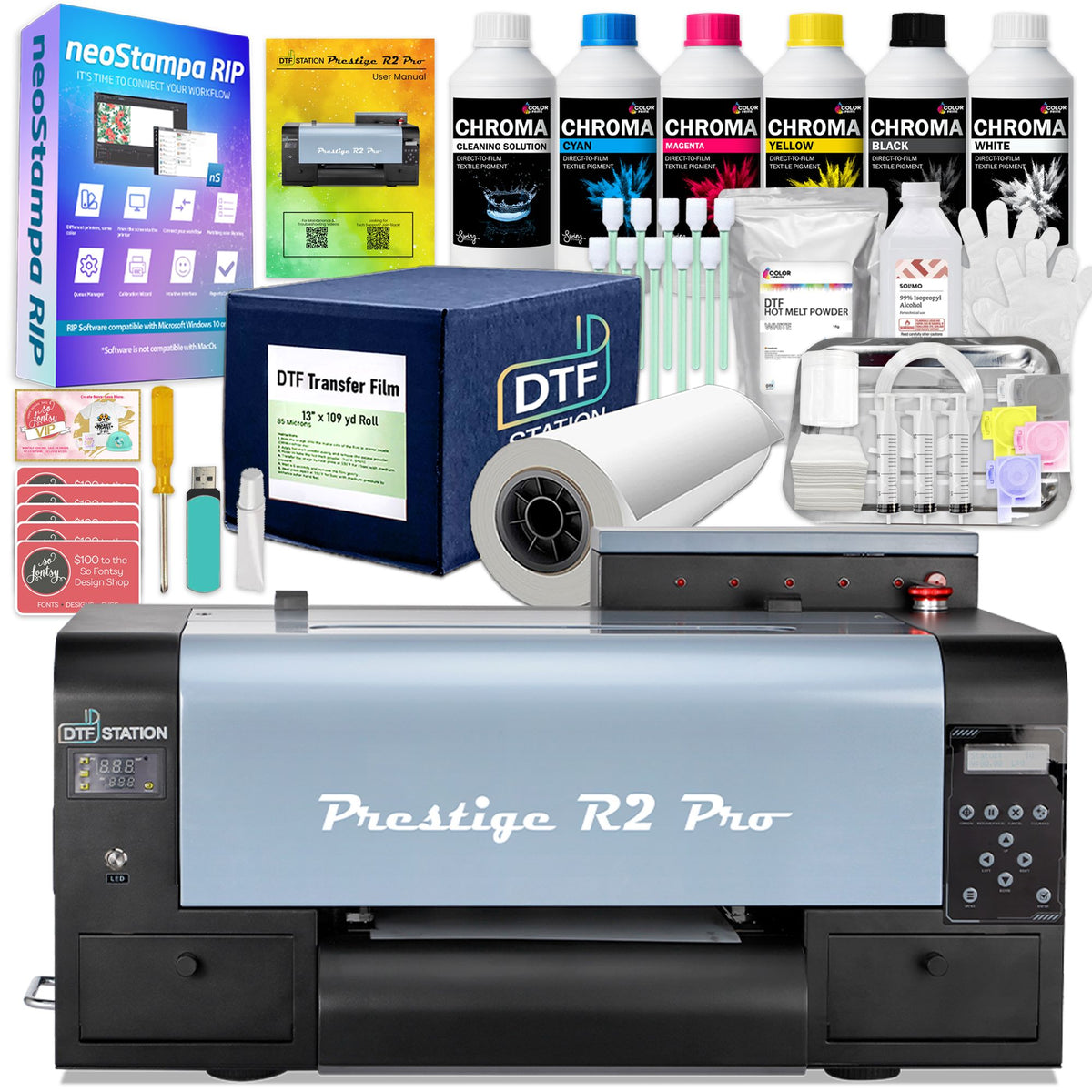 Prestige R2 PRO Direct To Film (DTF) Roll Printer w/ Inks, Supplies DTF Bundles Prestige 