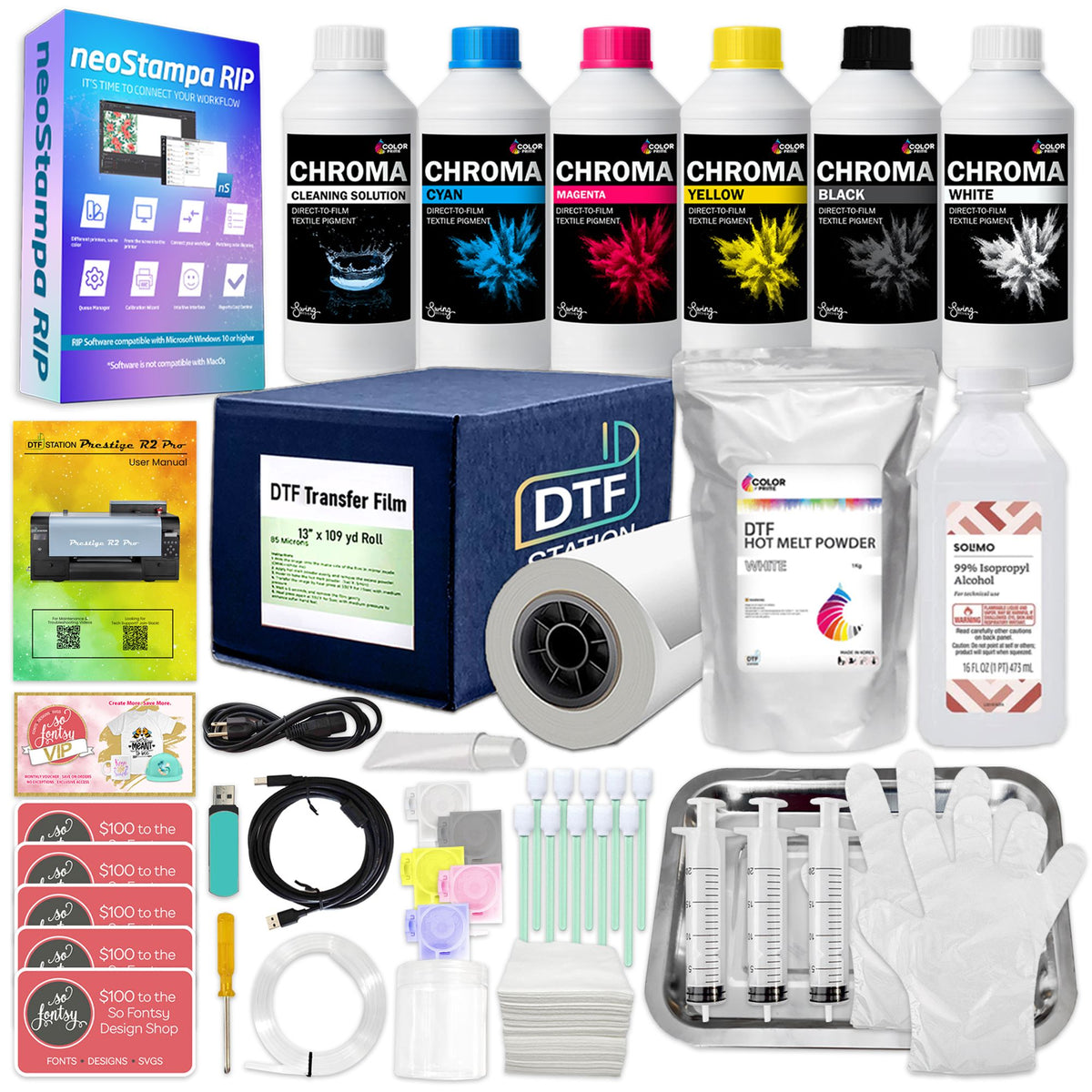Prestige R2 PRO Direct To Film (DTF) Roll Printer w/ Oven, Filter &amp; Supplies DTF Bundles Prestige 