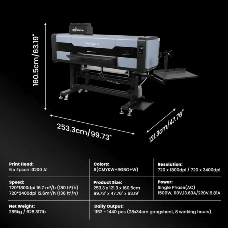Prestige X6 Direct To Film (DTF) Printer w/ Accessories & Training - 36" Swing Design 14