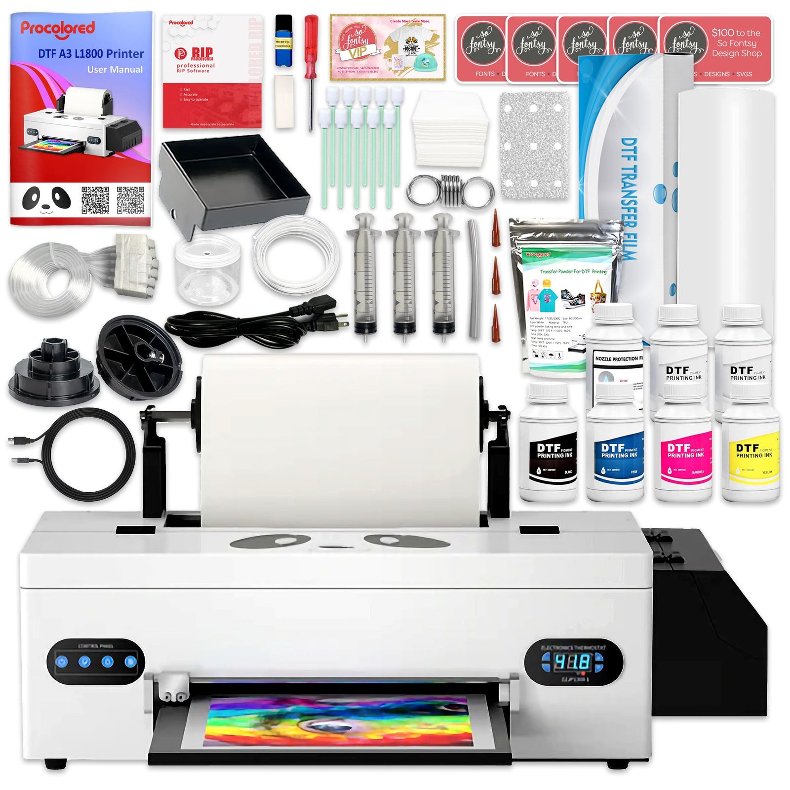 Procolored F13 Direct to Film (DTF) L1800 Roll Printer Bundle - 13in DTF Bundles Procolored 