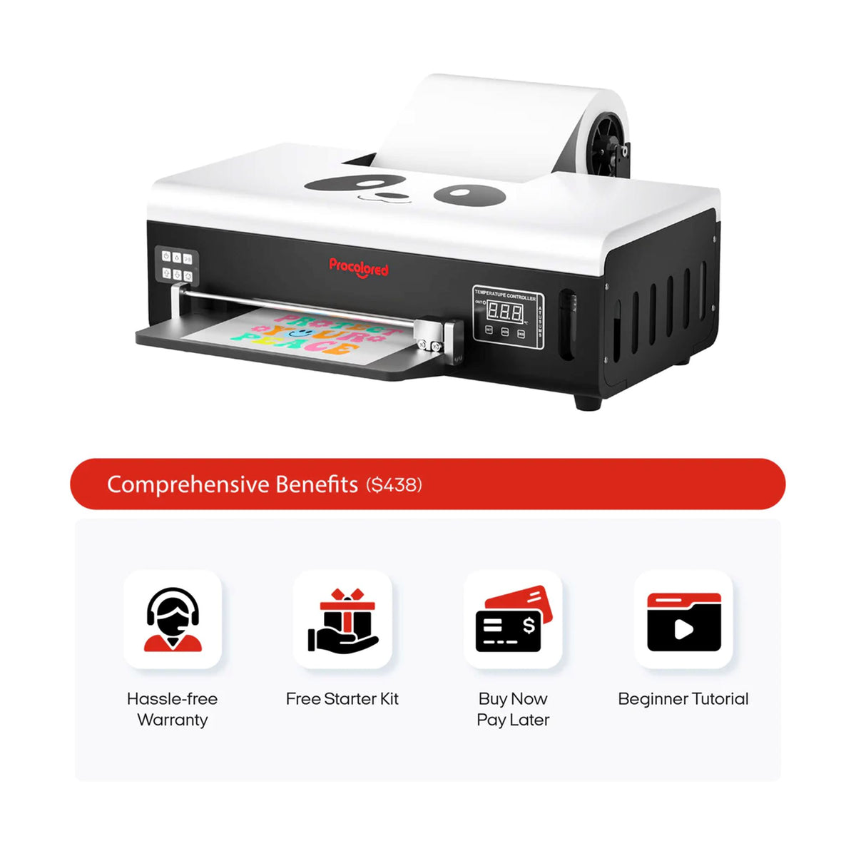 Procolored F8 Panda A4 Roll Direct to Film Printer - 8.2&quot; DTF Bundles Procolored 