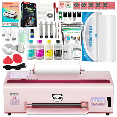 Procolored K13 Lite DTF Roll Printer with Smokeless Oven, Heat Press - Pink - Swing Design2