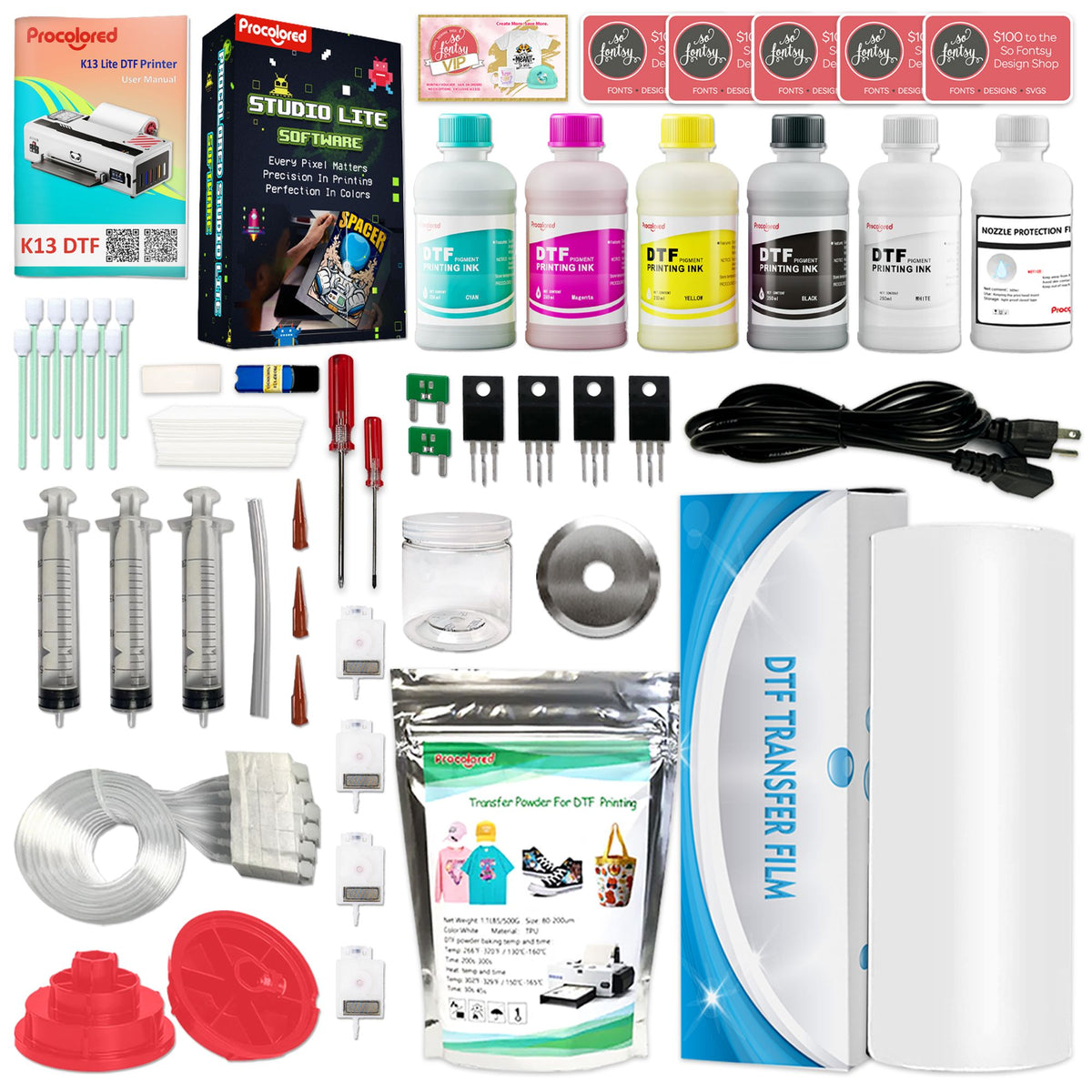 Procolored K13 Lite Direct to Film (DTF) LH-500 Roll Printer - White DTF Bundles Procolored 