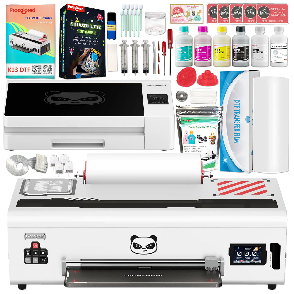 Procolored K13 Lite Direct to Film (DTF) Printer with Smokeless Curing Oven - White DTF Bundles Procolored 