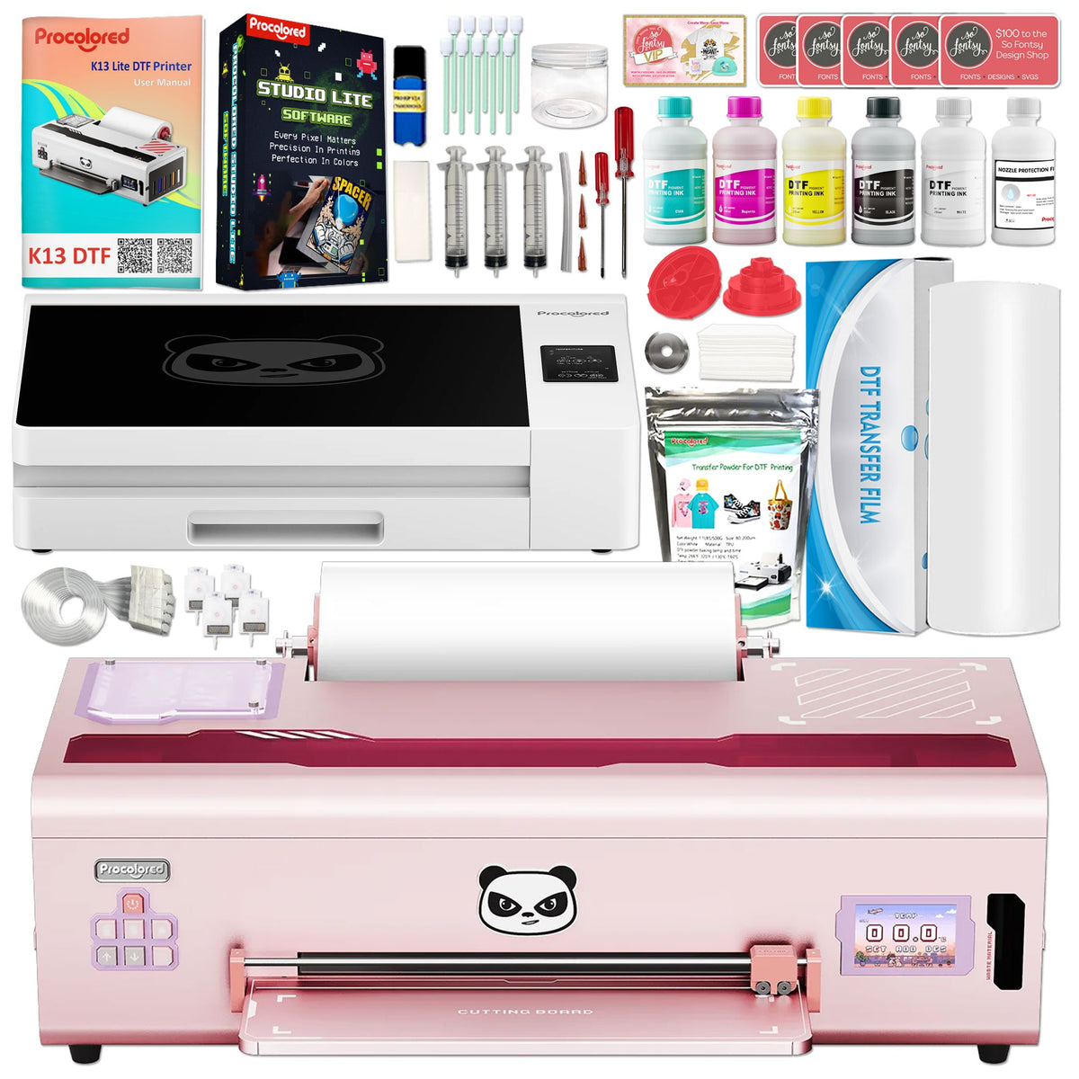 Procolored K13 Lite Direct to Film (DTF) Printer with Smokeless Oven - Pink DTF Bundles Procolored 