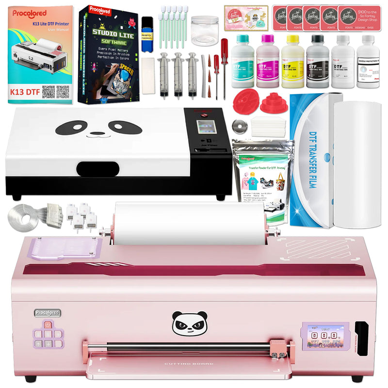 Procolored K13 Lite Direct to Film (DTF) Roll Printer with Curing Oven - Pink DTF Bundles Procolored 