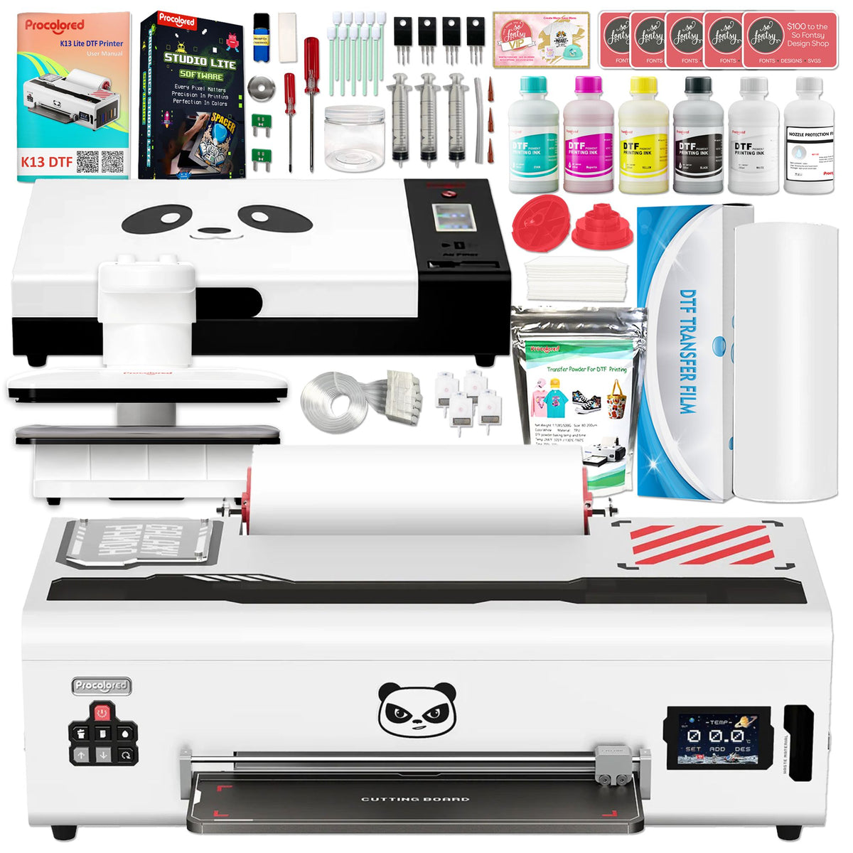 Procolored K13 Lite DTF Roll Printer with Curing Oven, Heat Press - White DTF Bundles Procolored 